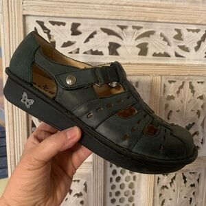 Alegria Women’s Veg Leather Fisherman Sandals in Pesca Blue, Size: 38 (8, 8-1/2)